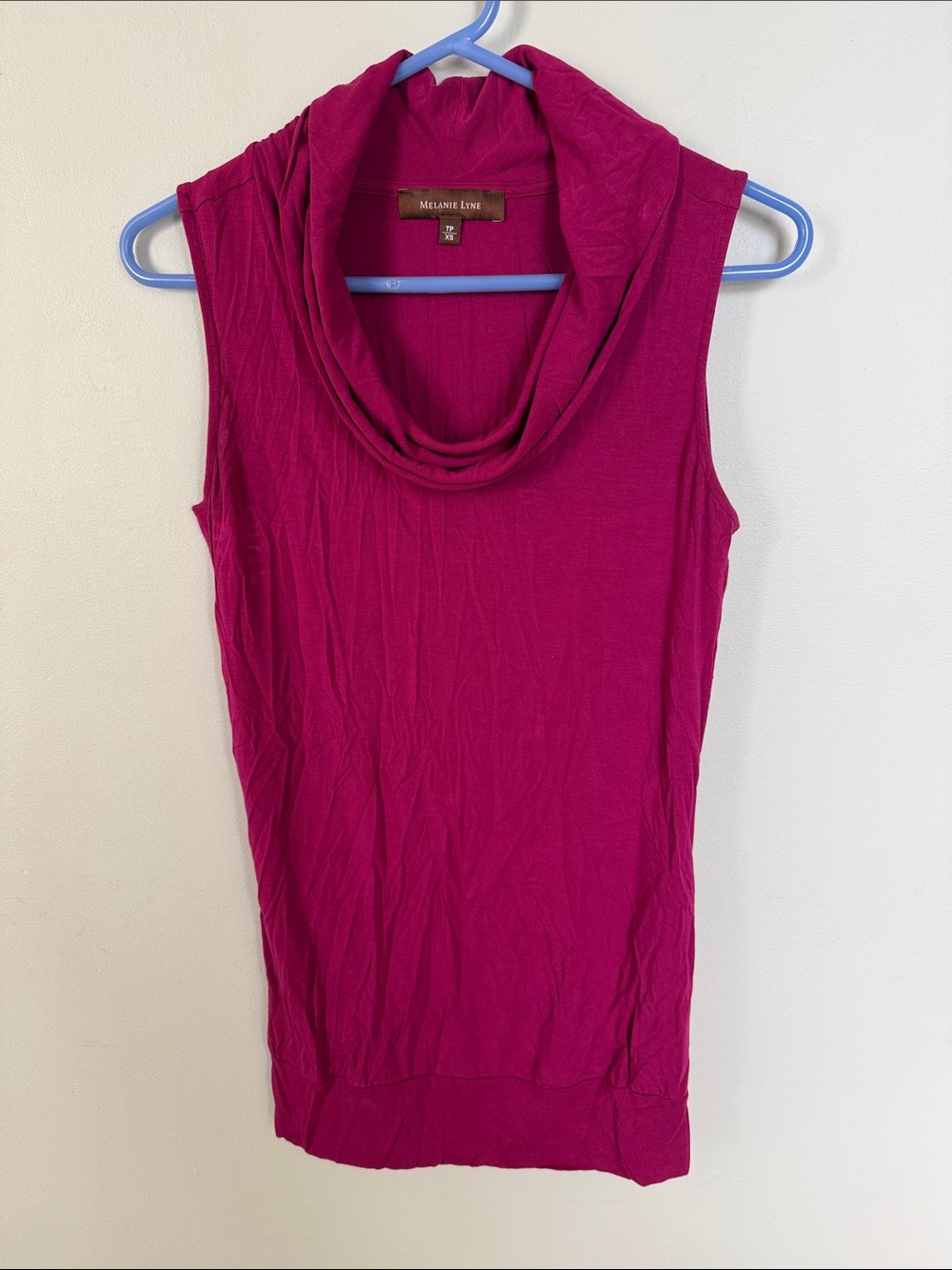 Melanie Lyne Sleeveless Cowl Neck Tank - Raspberry Pink Size XS